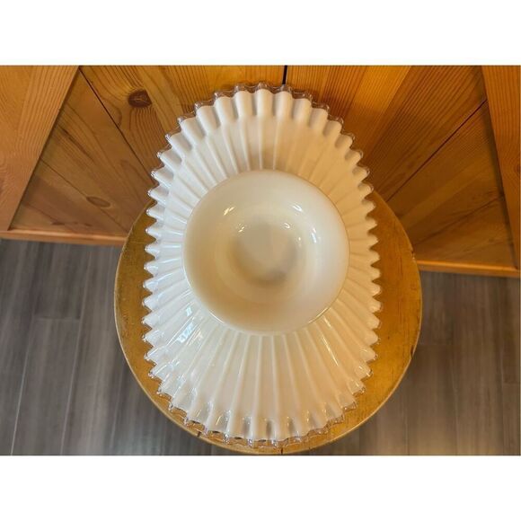 FENTON ART GLASS SILVER CREST 12" DIAMETER LOW FOOTED BANANA BOWL (8725) - Picture 12 of 12